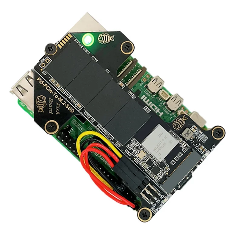 

Y51A-для Raspberry Pi 5, плата адаптера Pcie к M.2 Nvme SSD, совместимая с официальным корпусом Pi5 и кабелем DSI/CSI