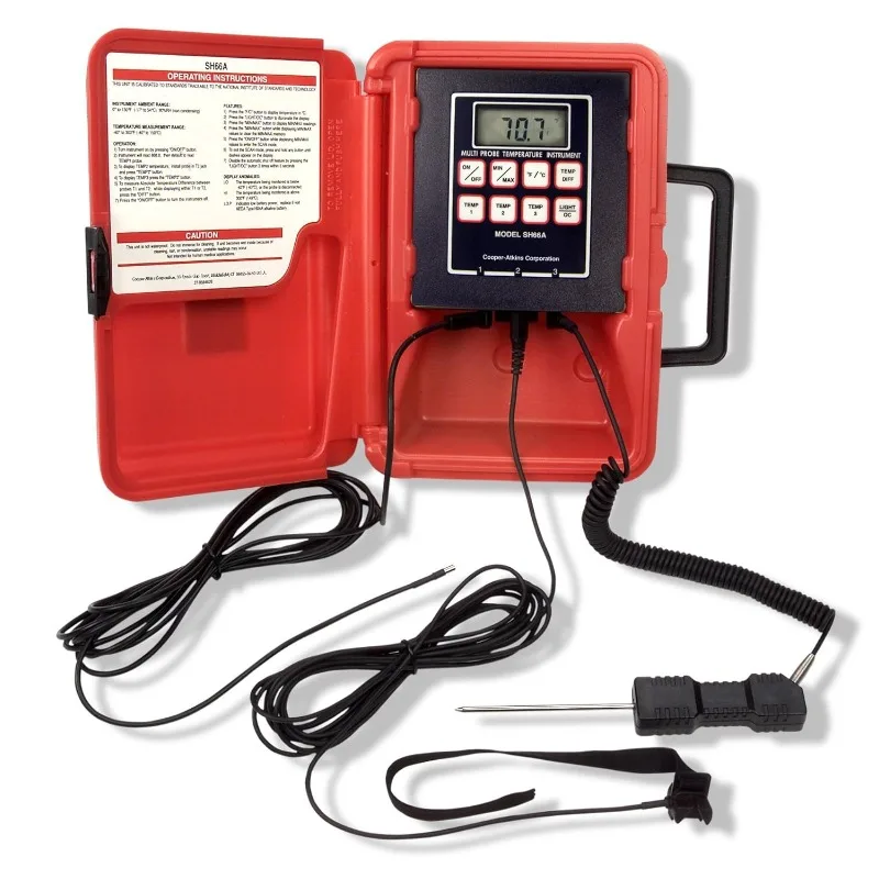 

Cooper-Atkins SH66A-E Thermistor Thermometer with LCD Display, Red, -40°F to 300°F Temperature Range