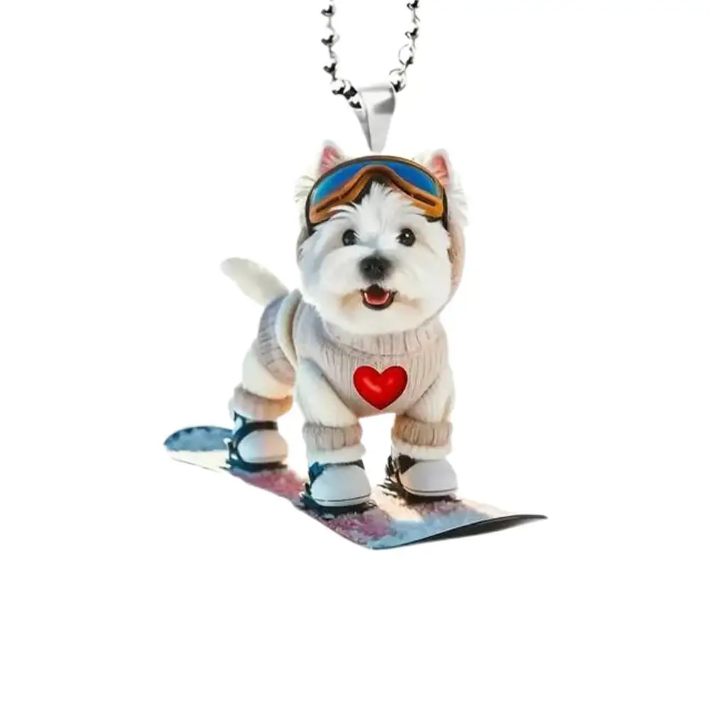 2D Acrylic Cartoon Car Pendant Backpack Pendant Cute Hang Up Acrylic Decoration Cute Car Cat And Dog Ornaments