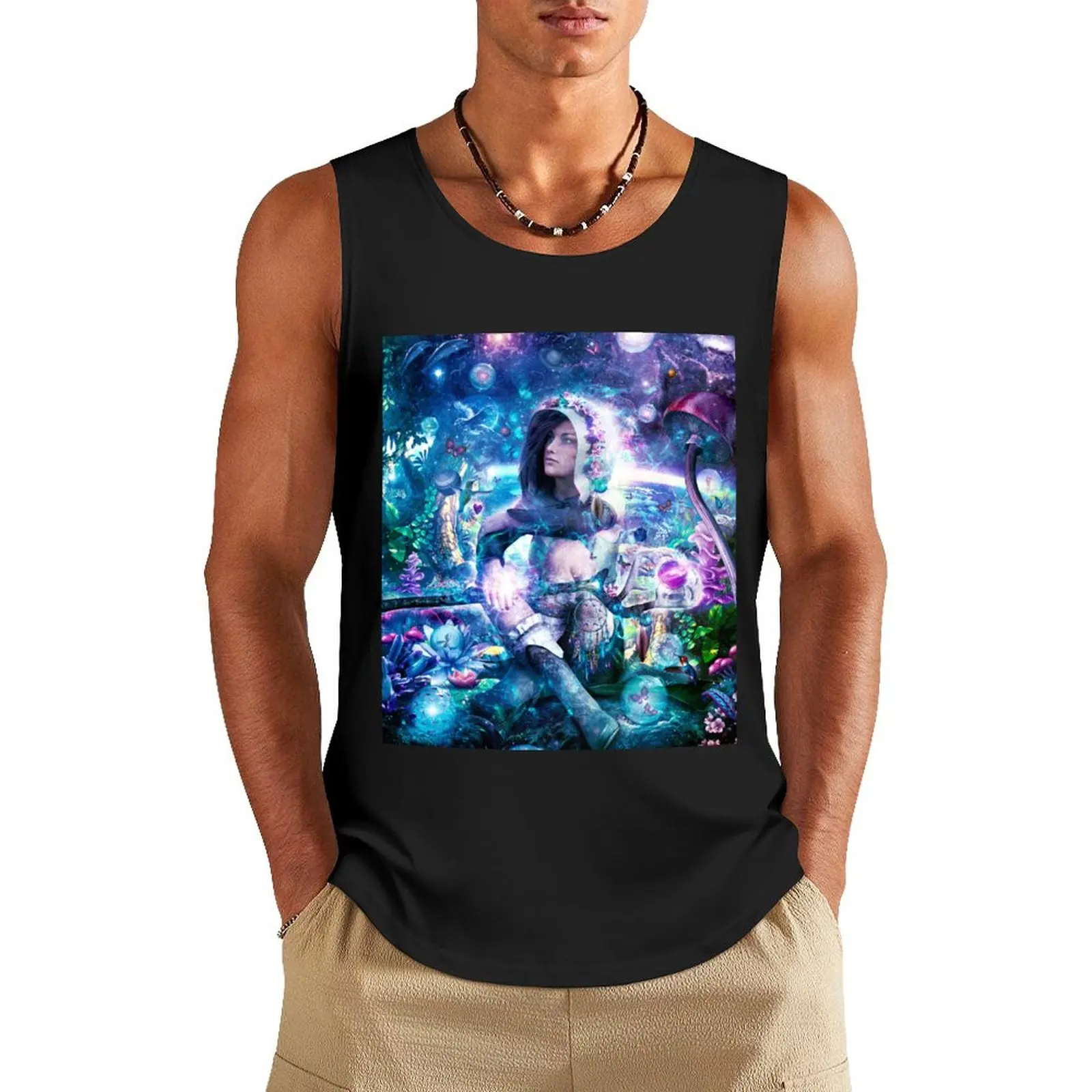 Observing Our Celestial Synergy Tank Top Men's summer clothes sleeveless summer Men's tops Men's t shirt