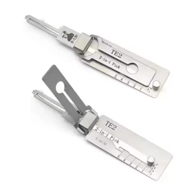 TE2 Lishi 2 in 1 Lock Pick and Decoder for Gainsborough for TESA Locks Home Door Civil Lock Picking and Key Reader Professional