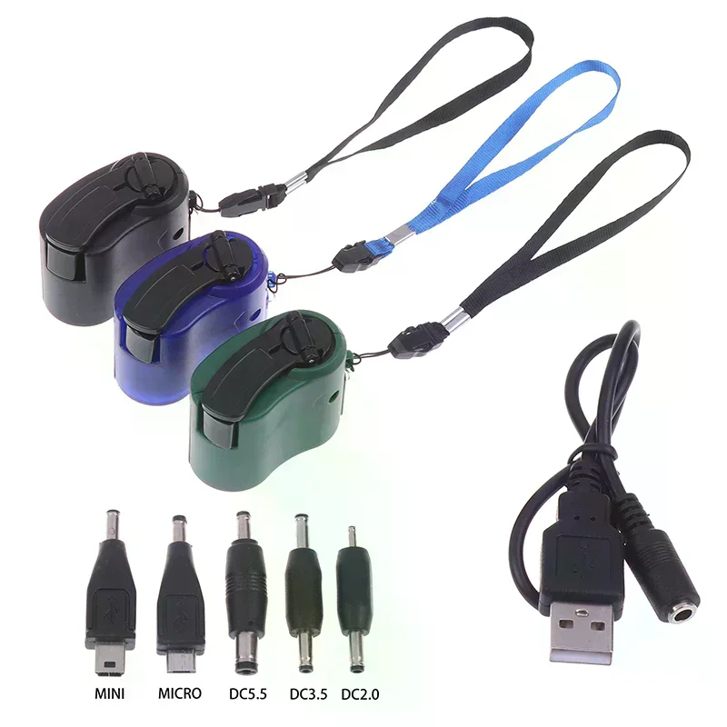 Portable USB Hand Crank Phone Charger Lightweight Emergency Generator for Outdoor Hiking Camping Travel Essential