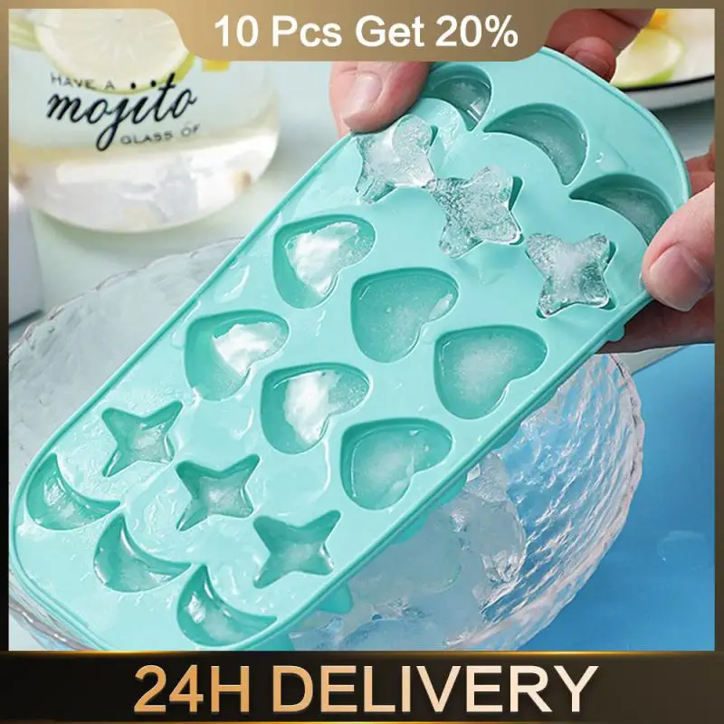 Ice Cubes Easy Demoulding Grid Design Raised Boss Mold Silica Gel Cute Household Easy To Get Ice Self Made With Cover