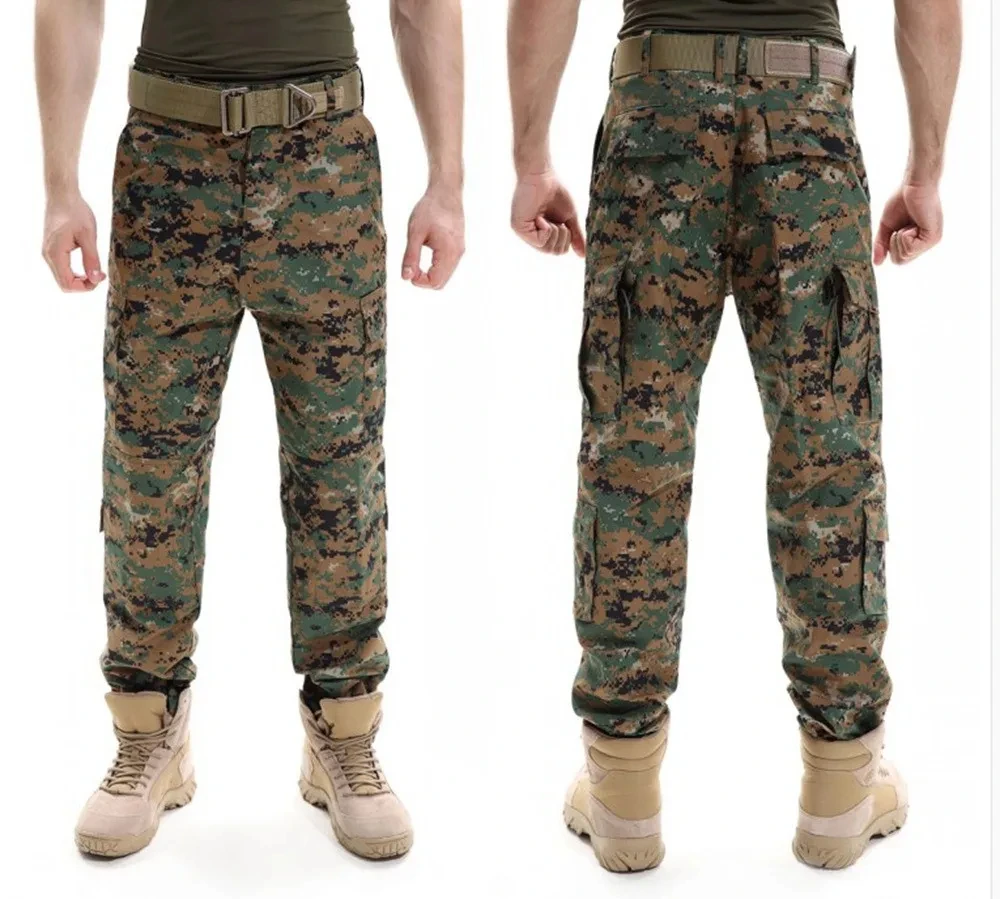 Men's Spring Casual Pants Multi-Pockets Digital Cargo Pants Male Autumn Outdoor Long Trousers