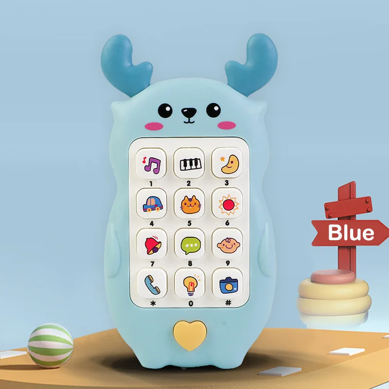 Baby frühe Bildung Puzzle Telefon Spielzeug Montessori Bildung Spielzeug Baby kann auf leichte Musik Handy Spielzeug für Kinder Geschenk kauen