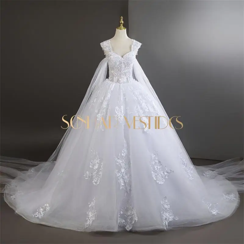 Süße Brautkleider, luxuriöses Spitzen-Hochzeitskleid mit Schleppe, klassisches Brautkleid, maßgeschneidert, 2025, neu, Übergröße