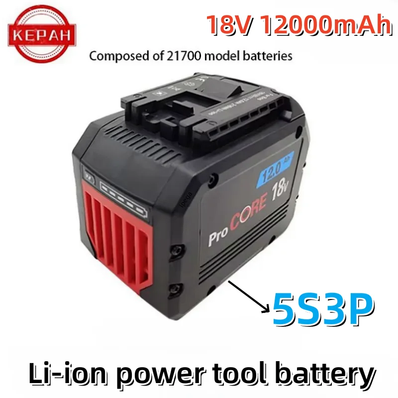 18V 12Ah  Rechargeable Battery, for cordless tools lpega BAT609 BAT618 GBA18V80 21700 high power 5C power cell