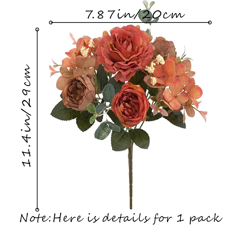 سقوط الديكور الزهور الاصطناعية وهمية الفاوانيا الحرير الزهور الكوبية باقات ديكور للمنزل غرفة المعيشة الجدول المركزية #6