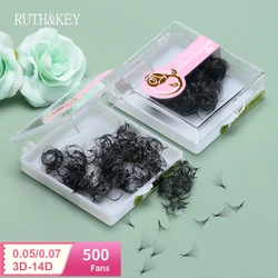3D-14D Mega Volume Loose Fans Lash Eyelash Extension Thin Pointy Base Promade Fan Matte Black Russian Lash Premade Fans Makeup