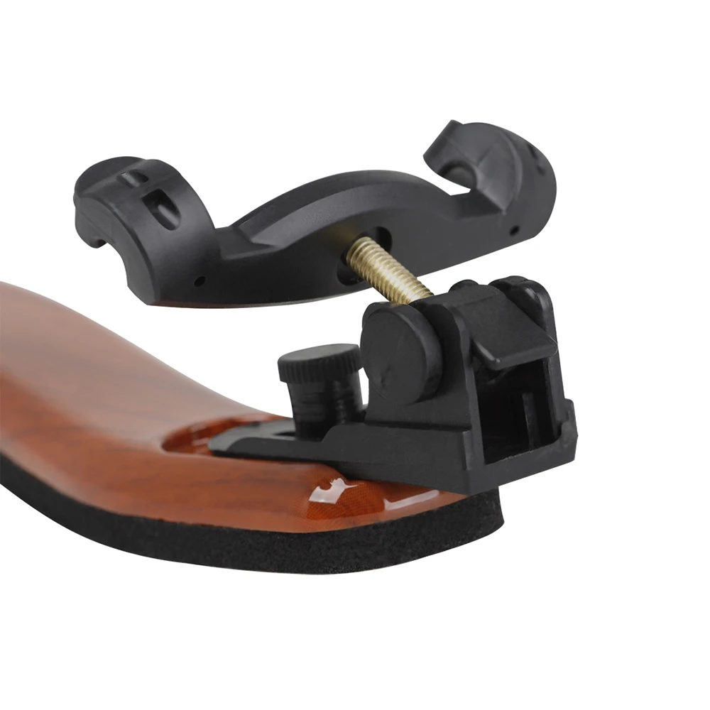 High Quality Violin Shoulder Rest Plastic Padded Solid Wood Coffee Single Board Adjustable 3/4 4/4 Fiddle Parts & Accessories