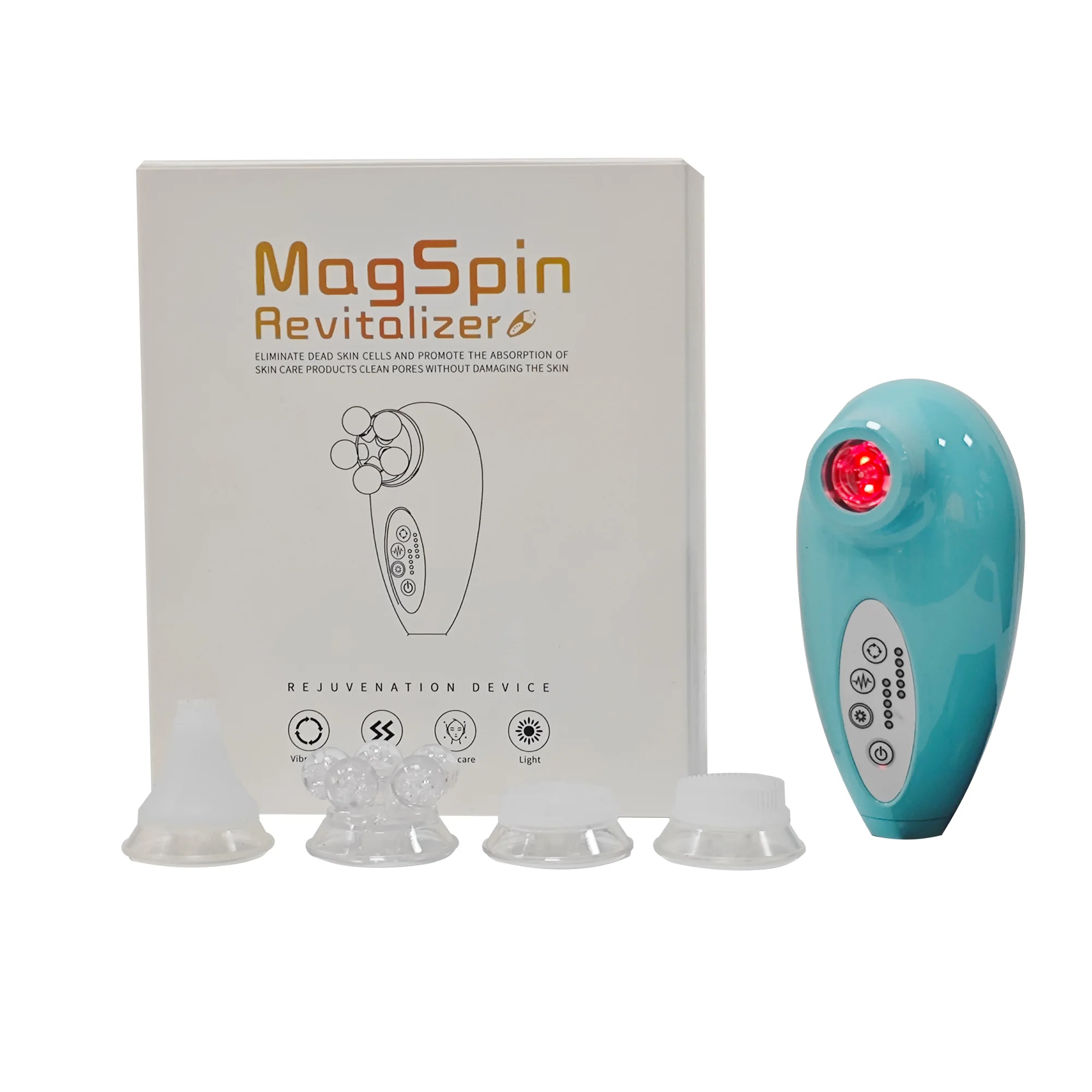Nuovo Uso Domestico 4in1 Co2 Piccola Bolla Impermeabile Morbido Silicone Spazzola per il Lavaggio del Viso Viso MagSpin Massaggiatore Spazzola di Pulizia Elettrica