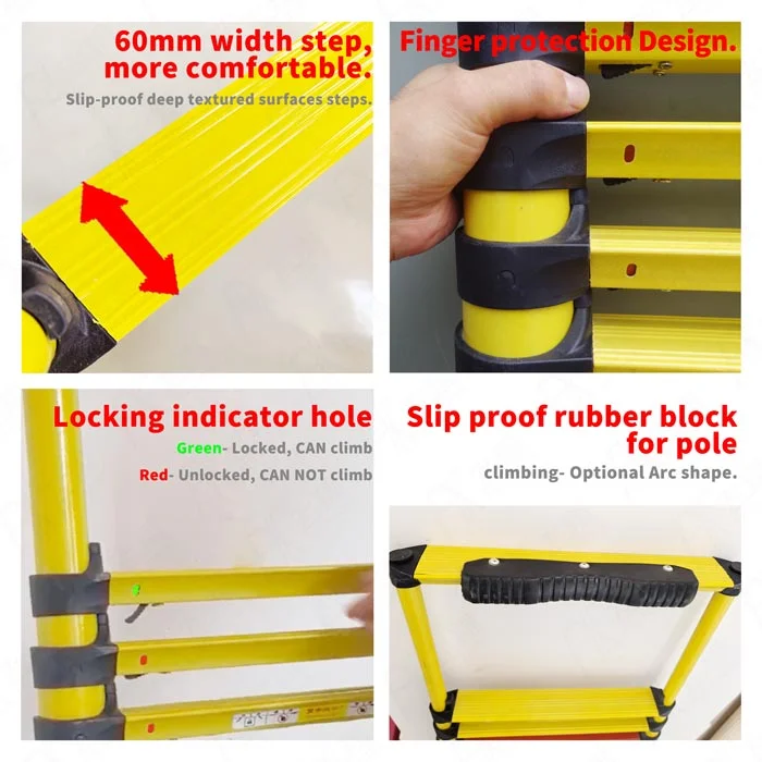 High Grade FRP Multi-Functional Telescopic Scaffold Ladder Premium Fiberglass Ladders with Bending and Cutting Services