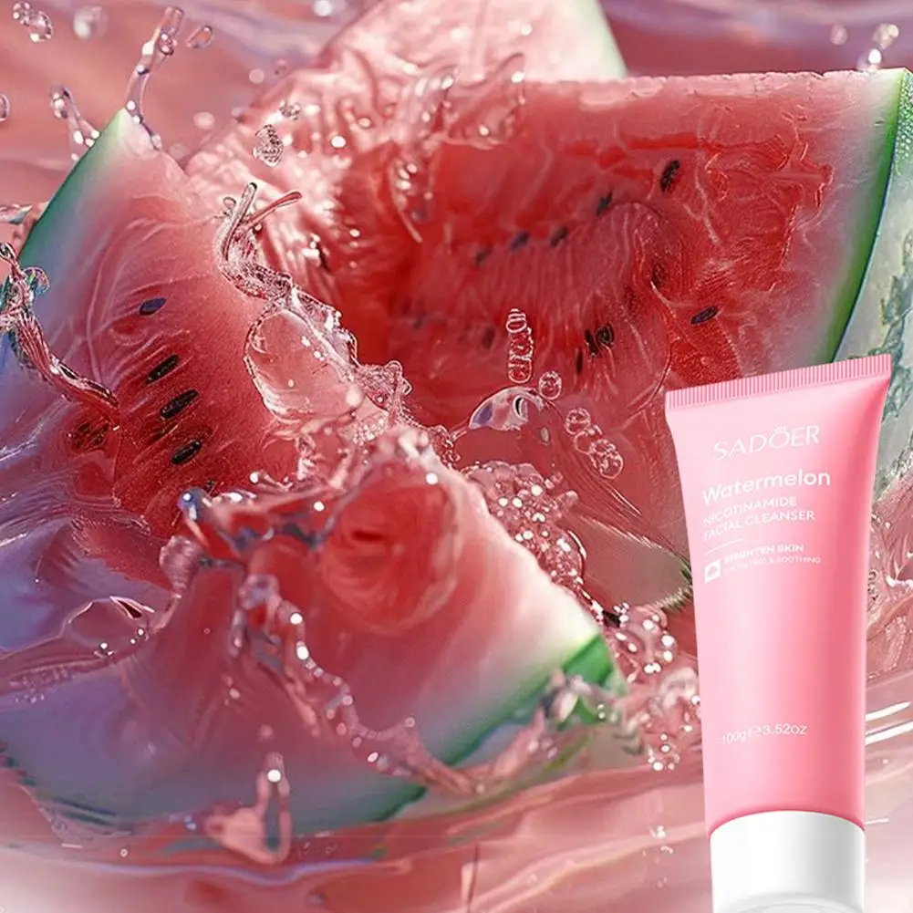 

SADOER Watermelon Niacinamide Serum Toner Essence Cleanser Eye Cream Facial Cream Lip Balm Hydrating Moisturizing Skin Care Set