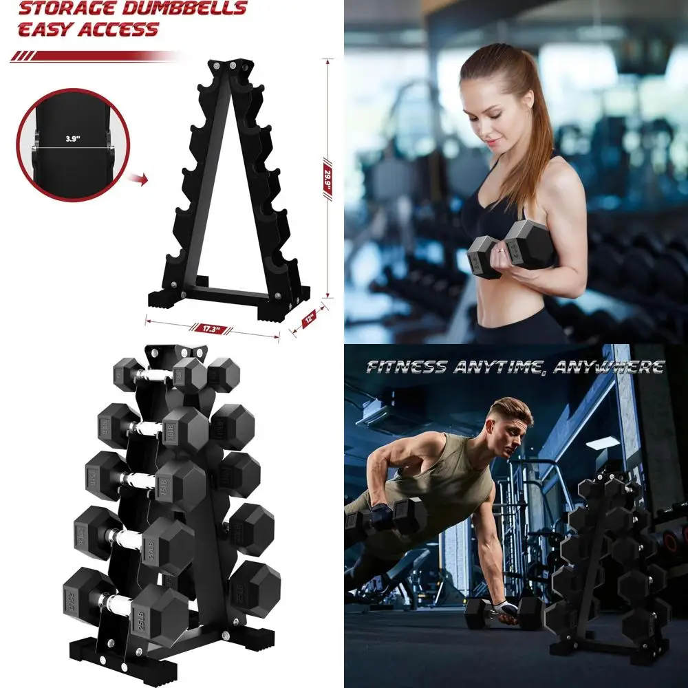 

Hex Dumbbells with Rubber Coating and Storage Rack, 100-200 LB Sets, 5-30 LB Pairs