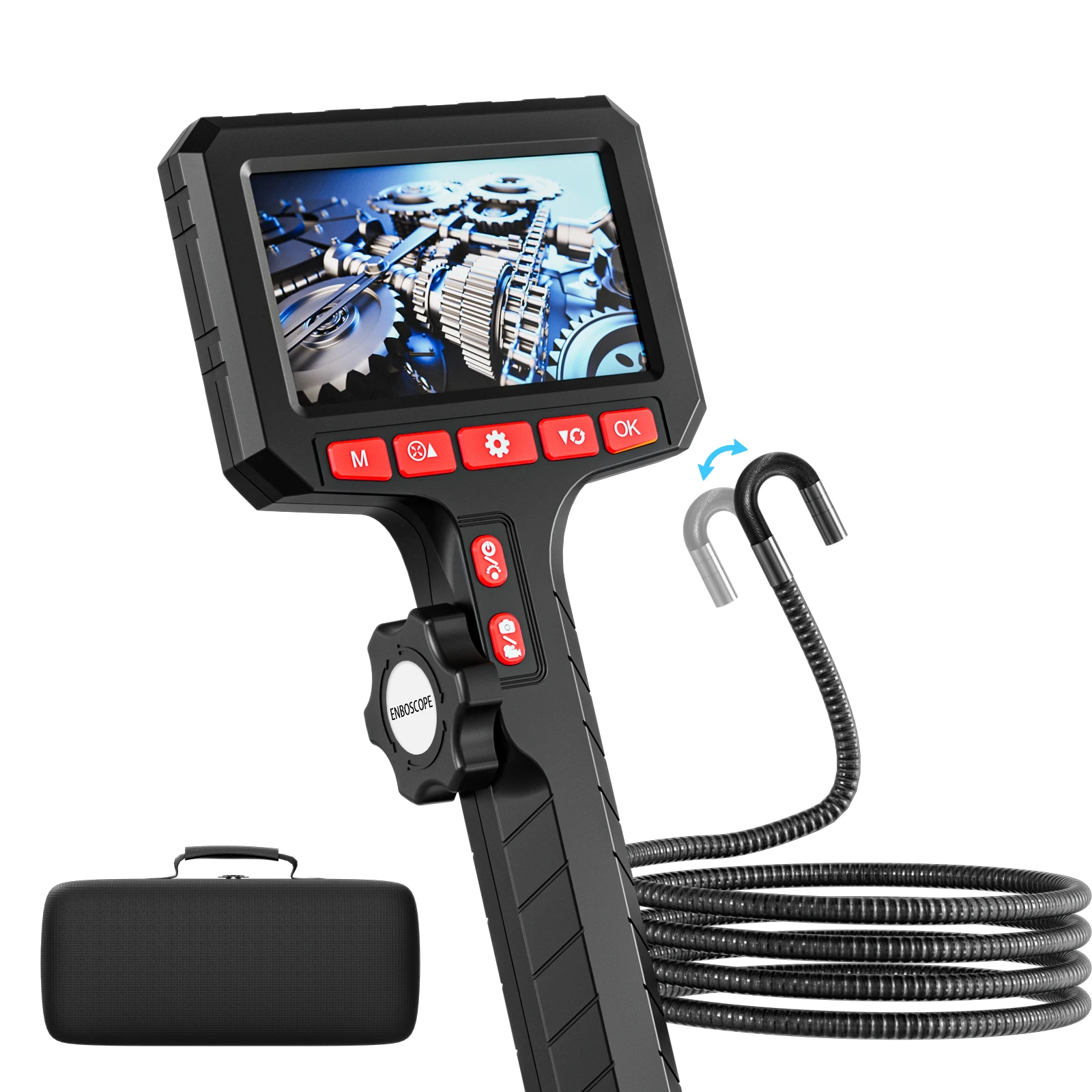 

5Inch Screen 2MP IP67 Professional Repair Tool Industrial Inspect Camera Articulated 360 Steering Sewer Pipe Borescope Endoscope