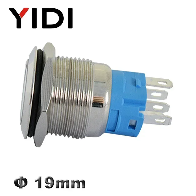 Customized 19mm Metal Push Button Switch Stainless Steel Brass Switch Latching 12V 220V LED Switch Pushbutton Momentary on Off