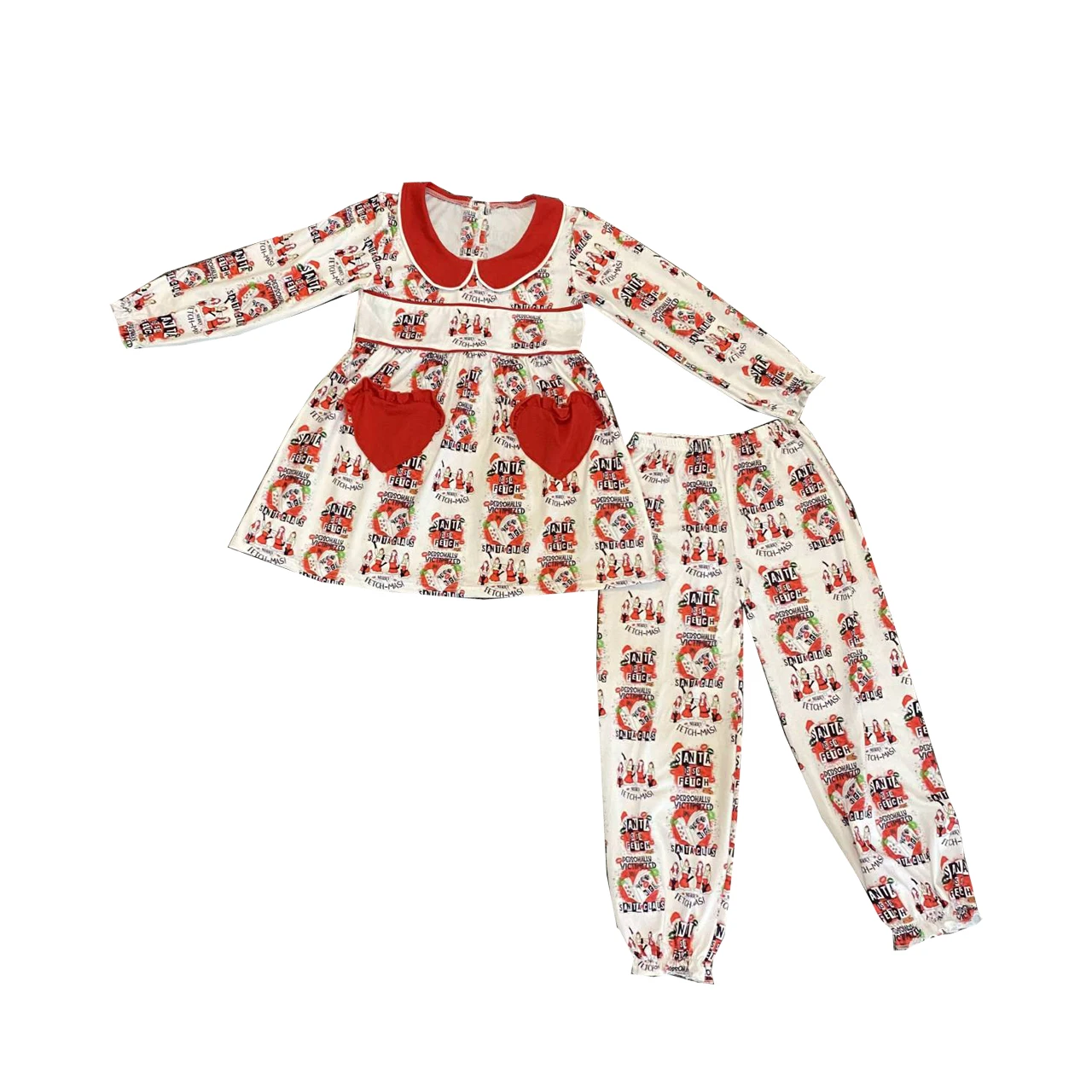 Wholesale Children boutique not smocking Christmas pajamas clothes spanish style outfits with baby sleeper