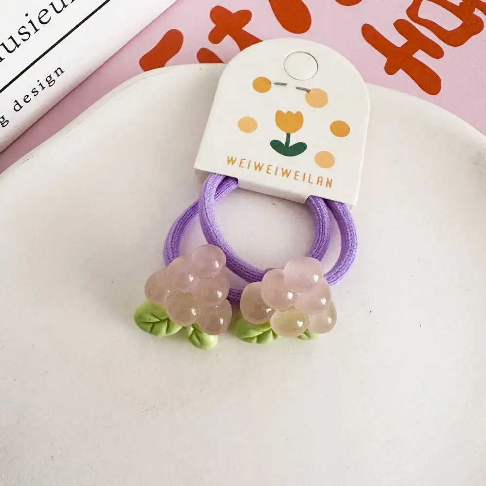 

Korean Style Hair Clip Children Hair Scrunchies Peach Candy Color Kids Ponytail Holder Transparent Hair Accessories
