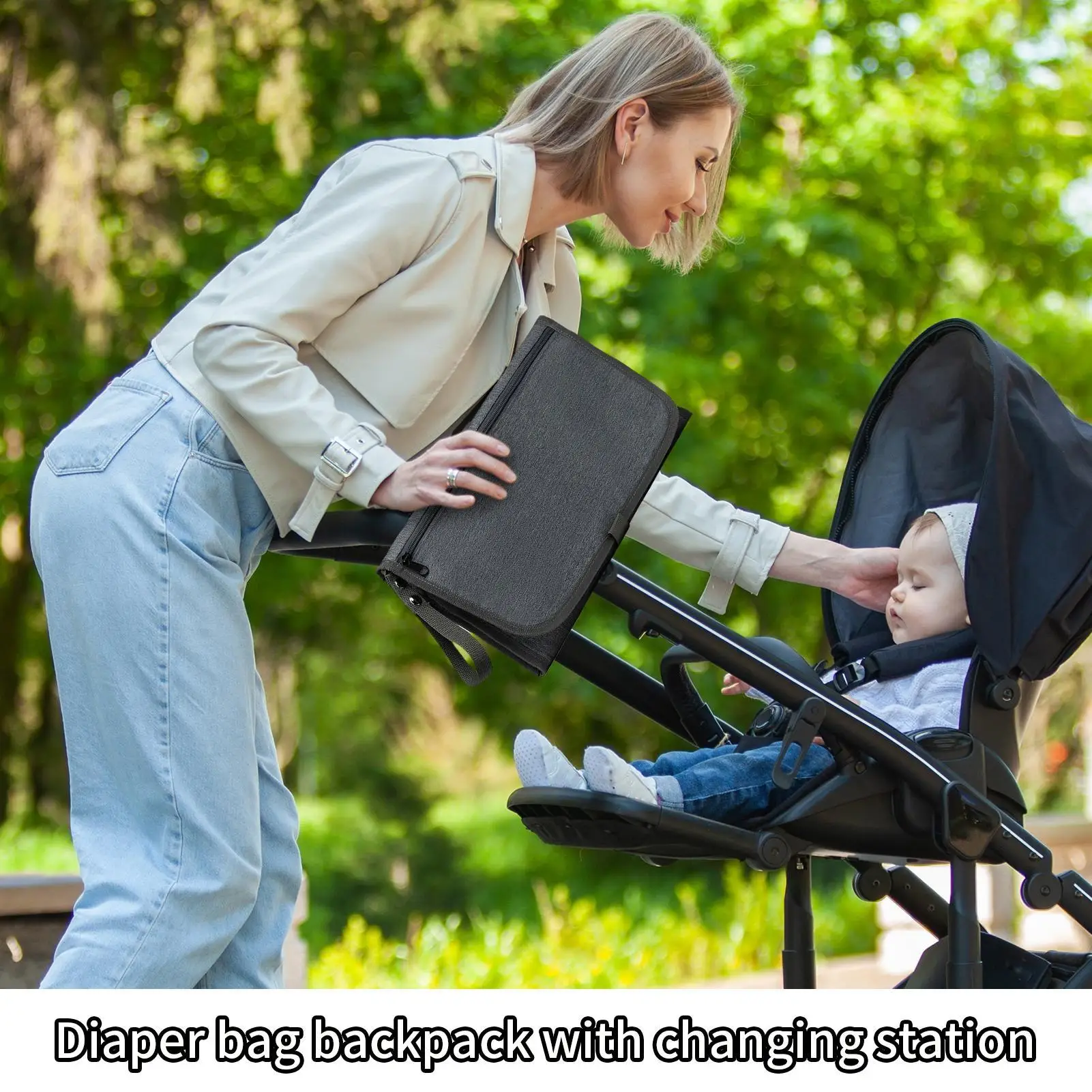 Diaper Bag Large Capacity Storage Pouch Baby Diaper Bag With Changing Pad For Everyday Beach Travel Short Trips Family Outings