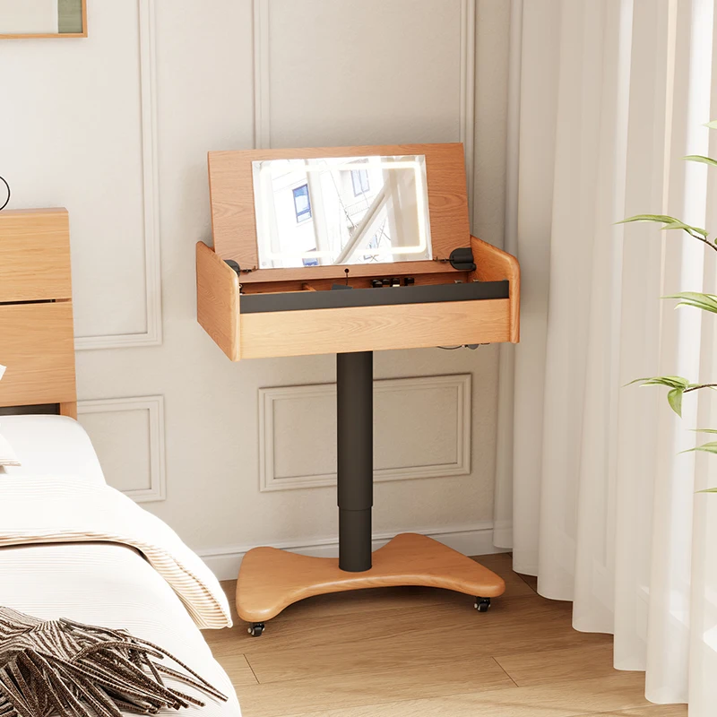 

With Mirror Led Lights Dressers With Stool Simple Nordic Small Dressers Wooden Modern Table Maquillage Furnitures For Bedroom
