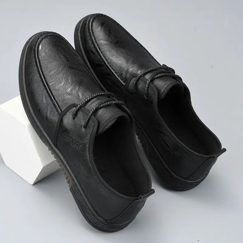 

Модная мужская повседневная обувь на шнуровке с круглым носком, акция, высокое качество, распродажа, 2025 г., обычное предложение обуви, новые мужские кожаные туфли