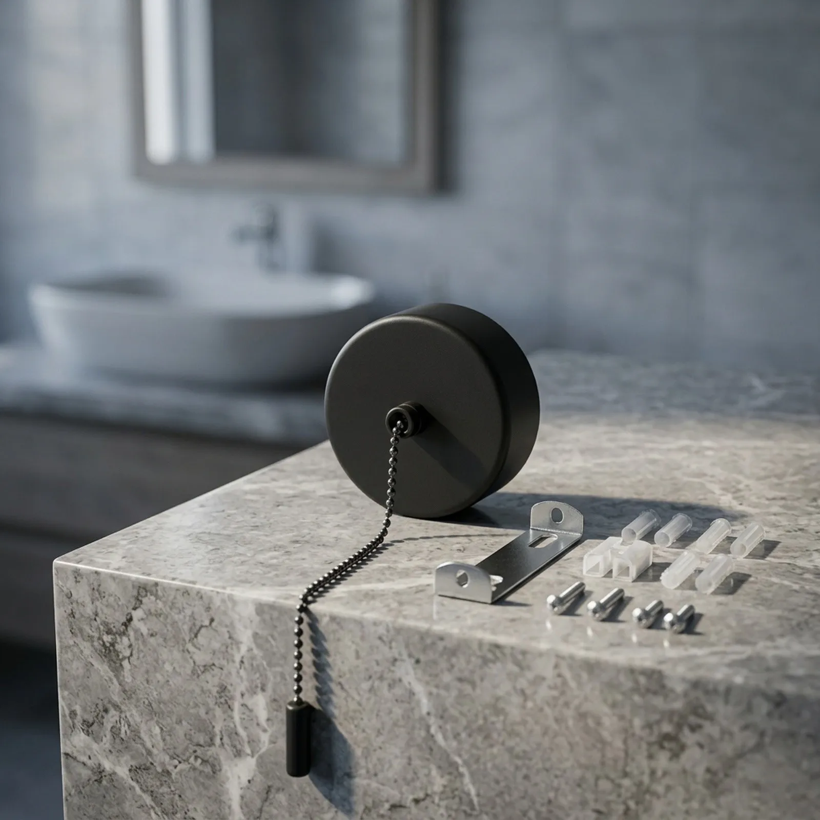 Adjustable Cord Length Bathroom Pendant Switch Easy Installation Elegant Design Ergonomic Pull-Cord Modern Luxury
