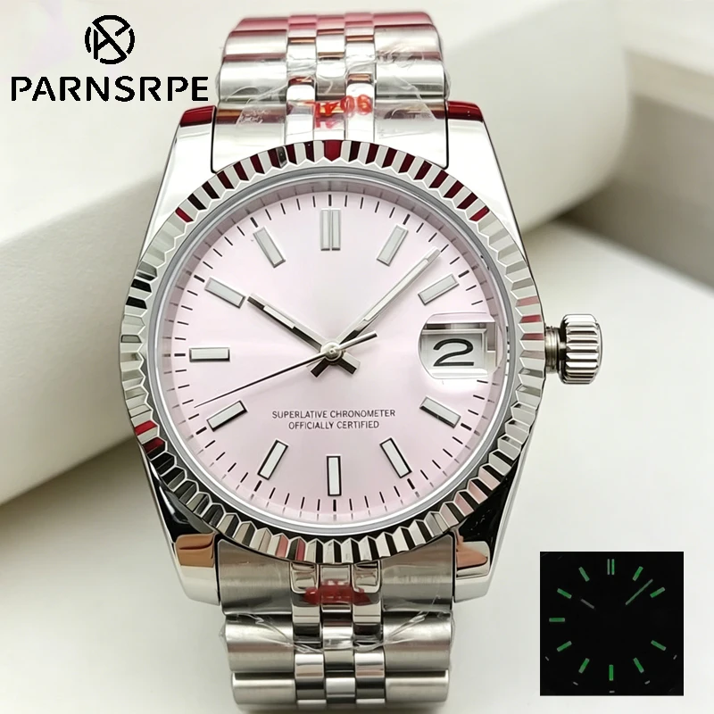 

Men's Automatic Fashion Watch NH35 36/39MM C3 Luminous 316L Steel Sapphire Crystal Calendar Date Waterproof Elegant Gift