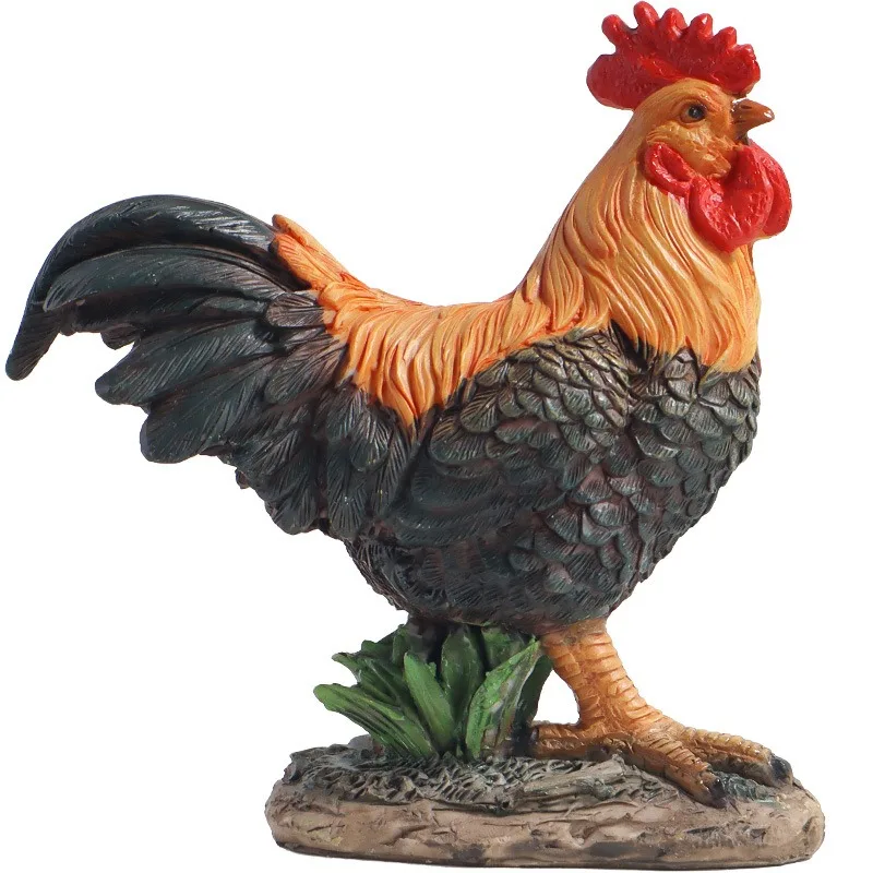 For Pastoral Big Rooster Art Garden Courtyard Micro-landscape Landscaping with Three Chicks and Hens