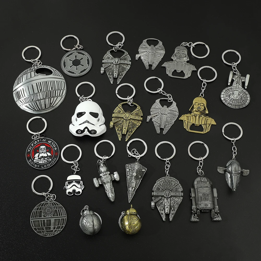 Movie Star Wars Keychain for Men, Darth Vader, BB8, R2D2, Millennium Spacecraft, Falcon Pendant Keyring, Key Chain, Backpack