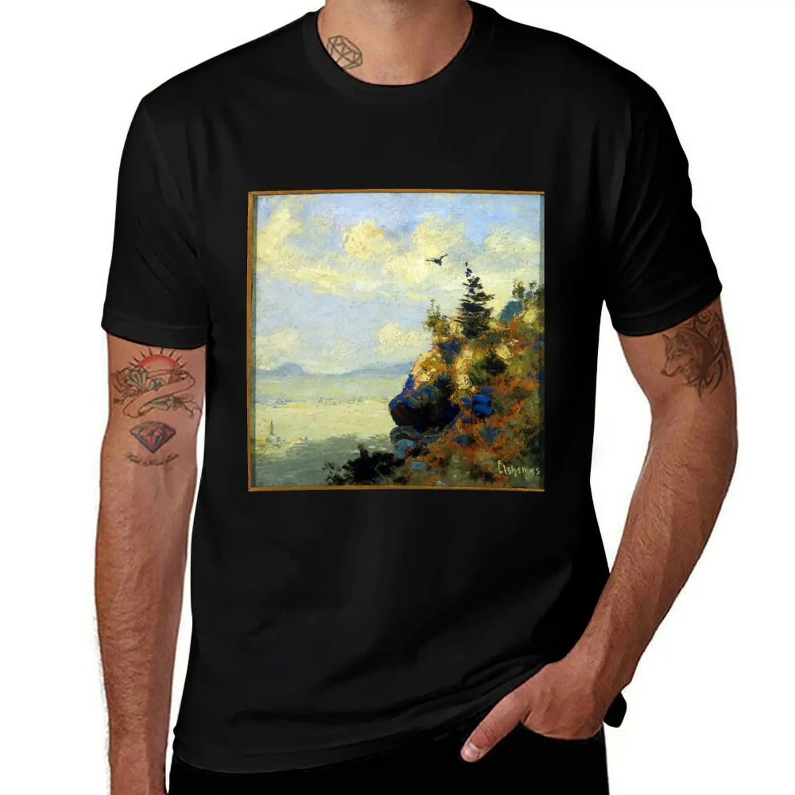 

Louis Eilshemius Summer Landscape with Hawk T-Shirt Anime t-shirt oversized graphic tee custom t-shirts t shirt men 100℅ cotton