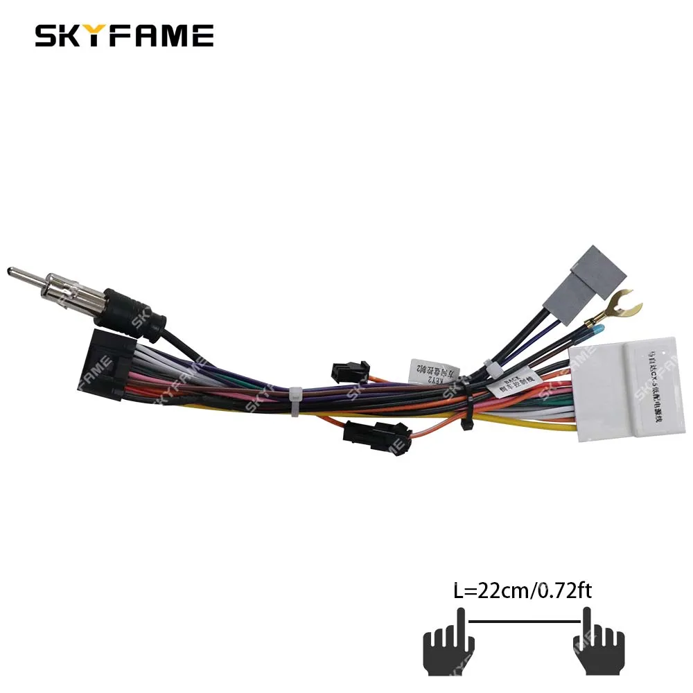SKYFAME Car 16pin Wiring Harness Adapter Decoder Android Radio Power Cable For Mazda CX-5