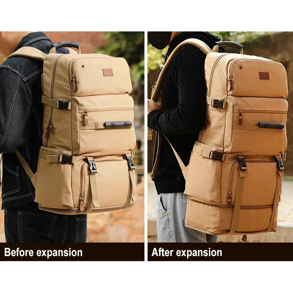 M486 Large Capacity Backpack 80L  Multifunction Canvas Luggage Backpacks Men Travel Pack Bag Moutaineering Package Bags Vintage