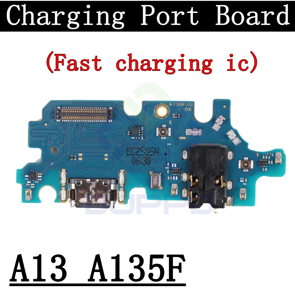 Top Ear Loud Speaker SIM Card Tray Charging Port Board For Samsung A13 A137 A135F Fingerprint Sensor Signal Volume Flex Cable