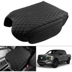 Center Console Cover 2015-2020 Ford F-150 F150 Armrest Cover Cushion Pad Armrest Seat Box Protector with Pockets Storage Bag