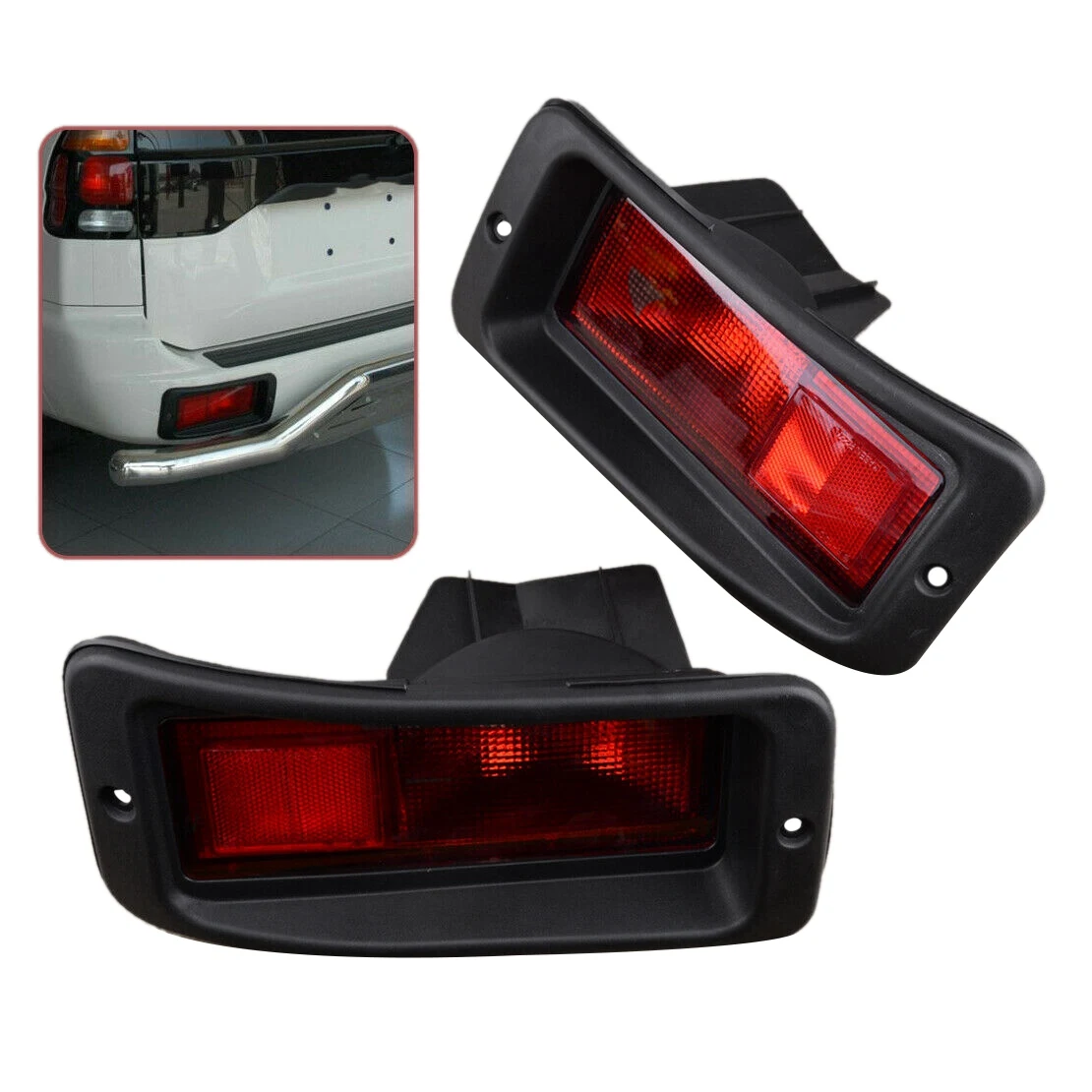 

2 X Rear Bumper Reflector Light Tail Light For Mitsubishi Pajero Montero Pajero Sport 1999-2008