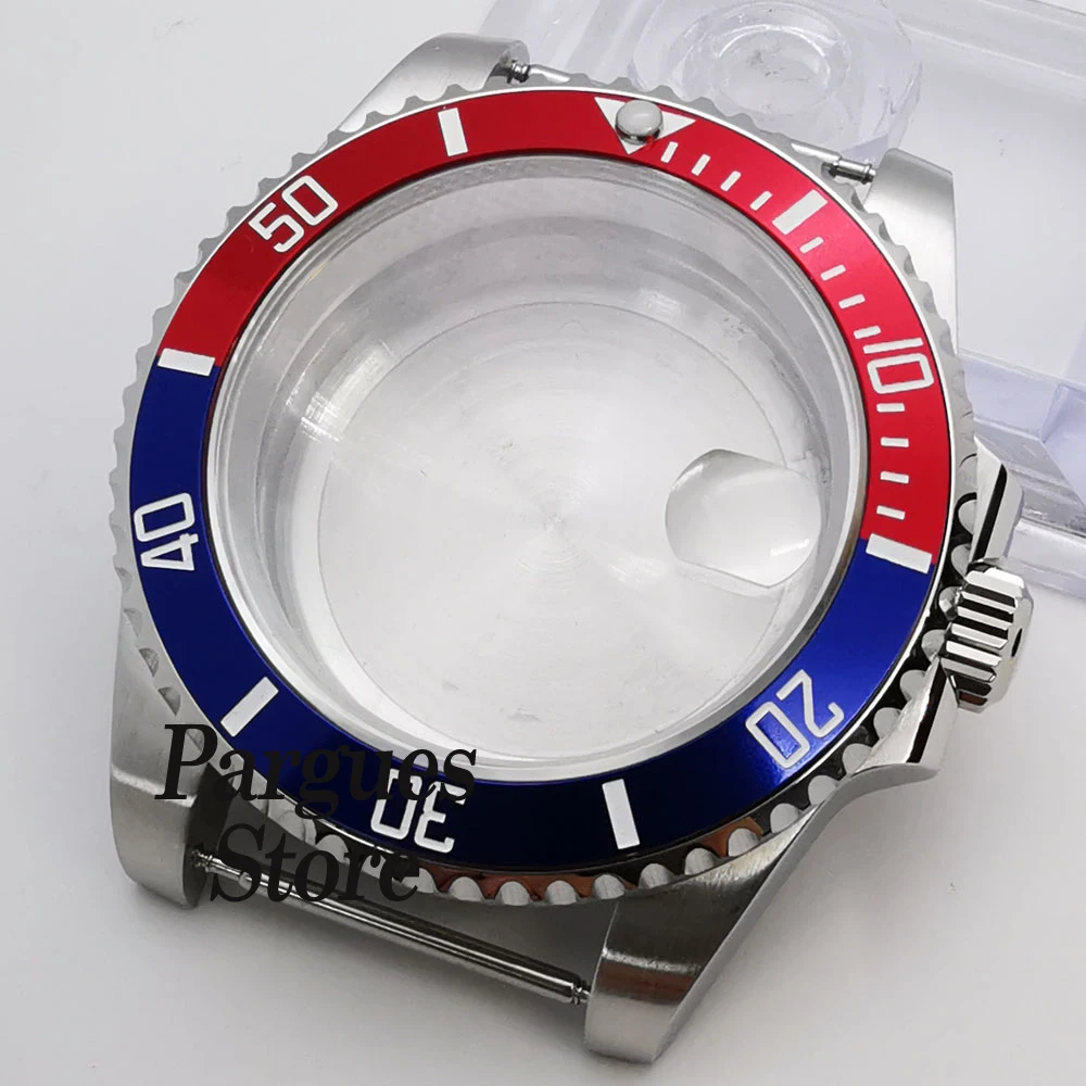 40mm Steel Watch Case Sapphire Glass Fit NH35 NH36 Mingzhu DG2813/3804 Miyota 8205 8215 ST1612 ETA 2836 Movement