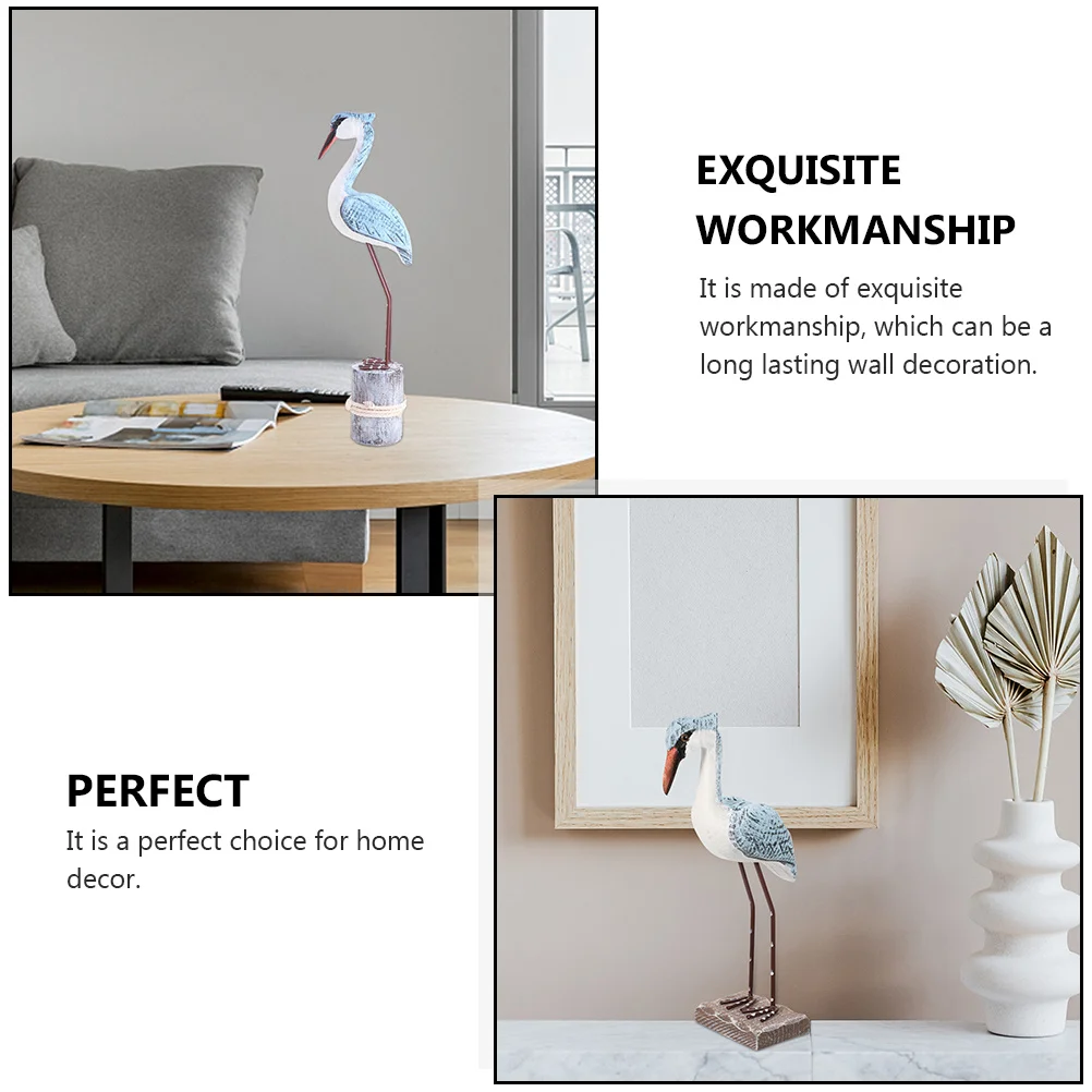 

2 pcs Sea Wooden Animal Decoration Desktop Seagull Decor For Home Office Kids Room Creative Ornament Gift
