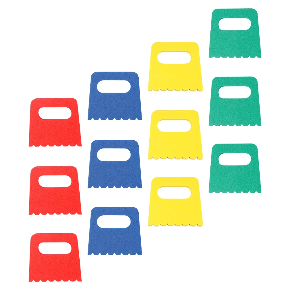 12 Pcs Crafts Tool for Kids Paint Scraper Scrapper DIY Line Graffiti Scrapers Sponge Baby