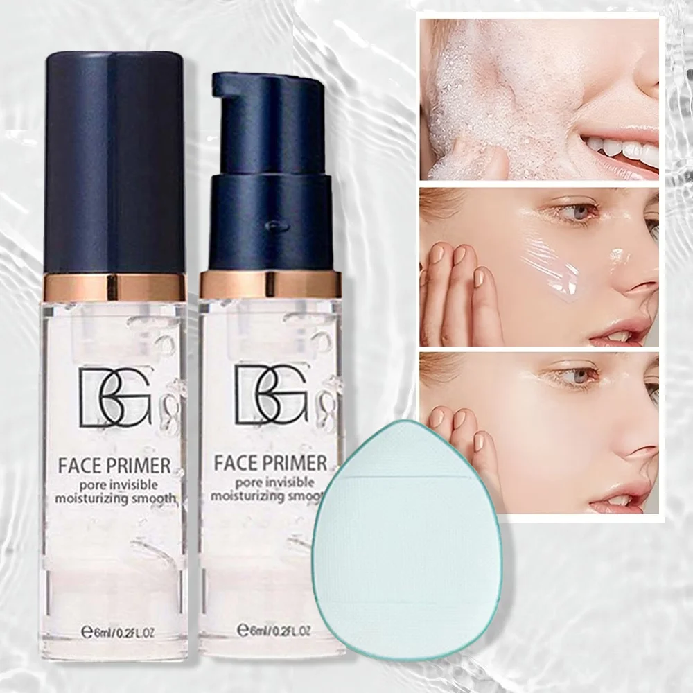 3pcs/set Mini Travel Face Makeup Kit – 2pcs Face Primer & 1pc Puff – Hydrating Oil-Control Long-Lasting Makeup Base Set