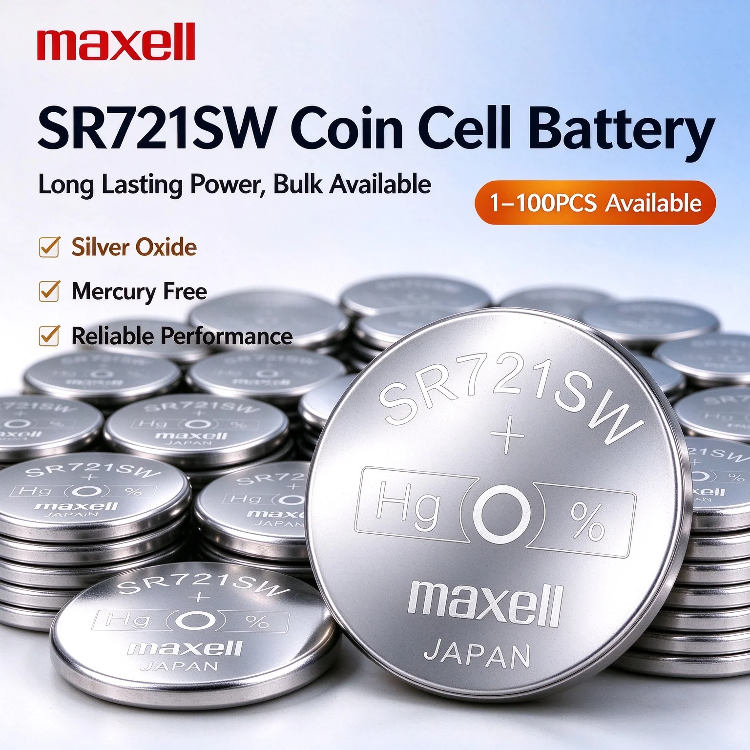 10-100PCS Original Maxell SR721SW 362Silver Oxide Button Cell Long Lasting Non-Rechargeable Battery For Watches Toys Electronics