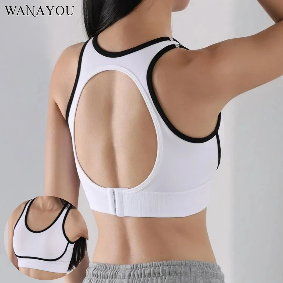 

Сексуальный спортивный бюстгальтер WANAYOU, женский спортивный бюстгальтер для йоги, нестальное кольцо, дышащая спина, выдолбленный жилет для бега, спорта и фитнеса
