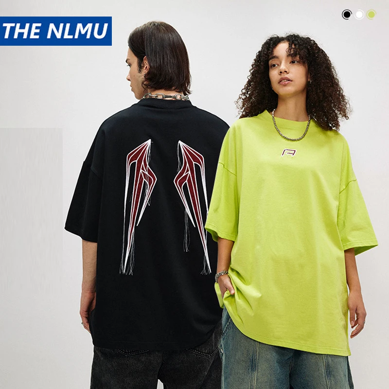 

Y2K Streetwear T-Shirt Summer Embroidered Wings Fashion Oversized Tee Tops Men Women Harajuku Hip Hop T Shirts