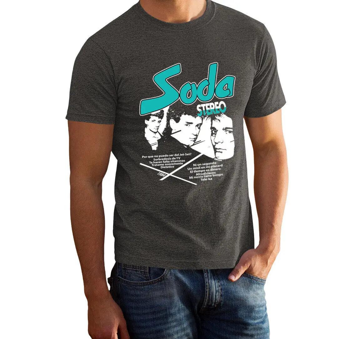 VINTAGE FEEL - Soda Stereo 1984, Faded Grey Color, Rock Band T-Shirt