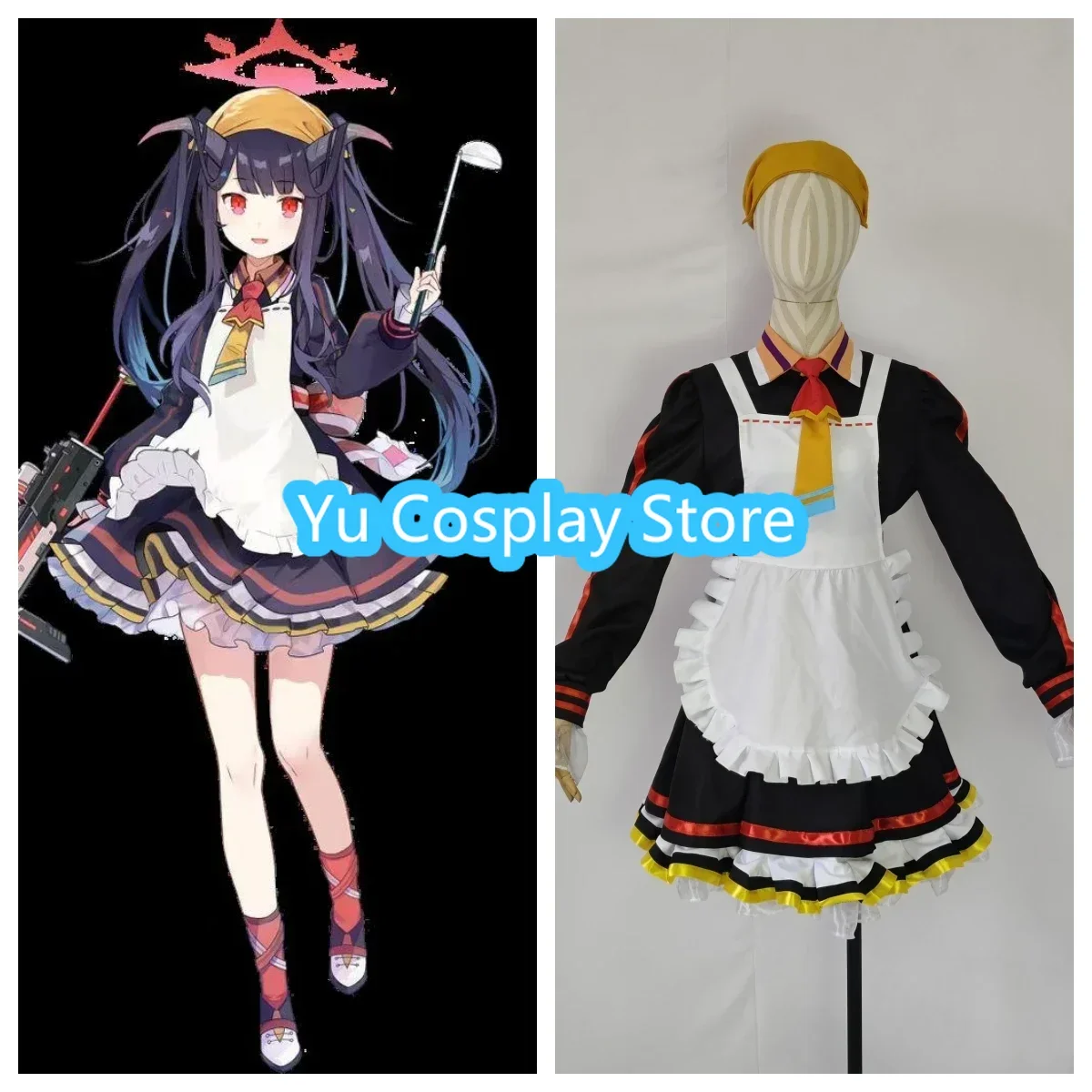 AIKIYO FUUKA Cosplay Costume Game Blue Archive Cosplay Cute Party Dress Maid Suit Halloween Carnival Uniforms Custom Made