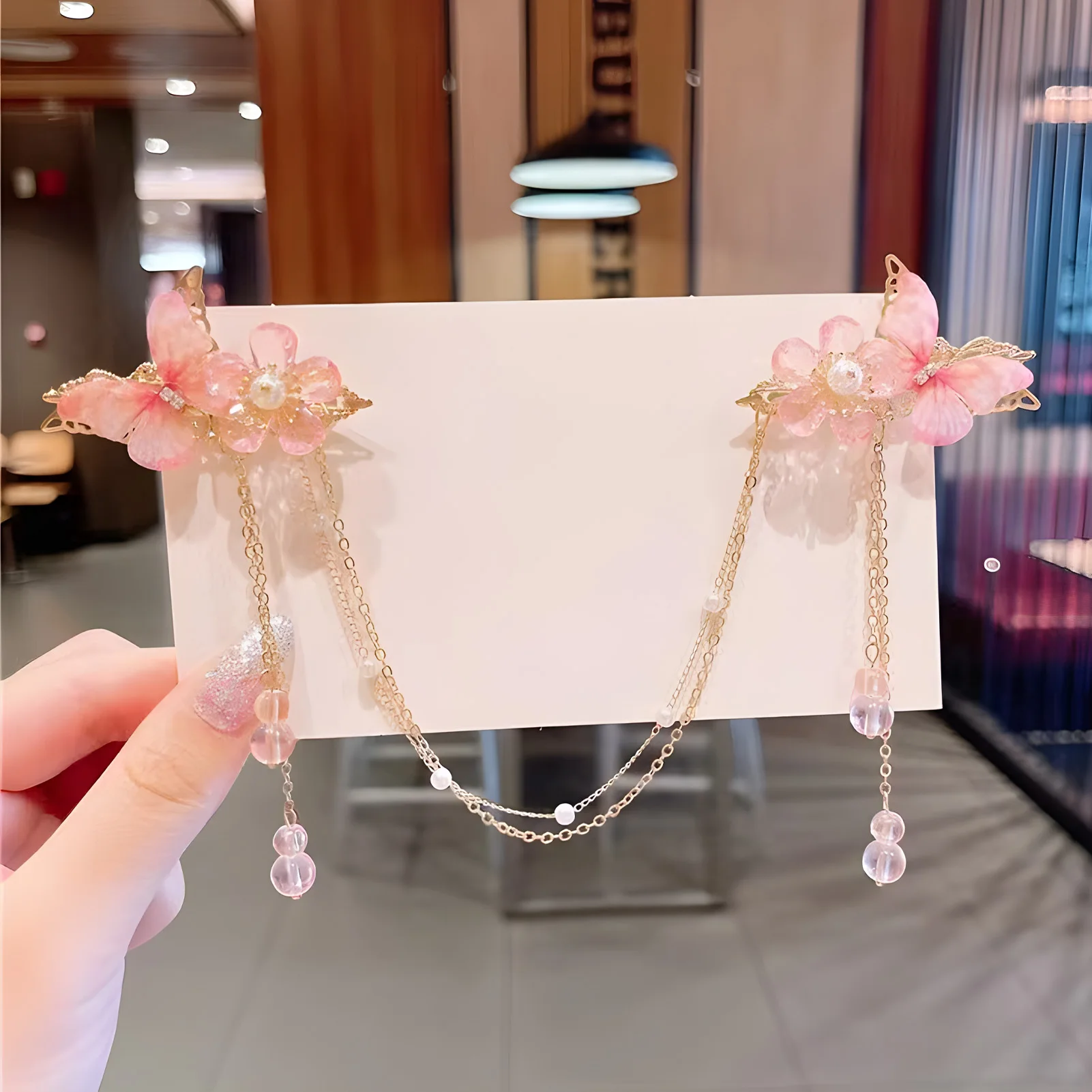 Vintage Fringe Hair Clip Chinese Hanfu Hair Accessories Retro Party Hairpin Children Tassel Floral Hair Jewelry For Girls