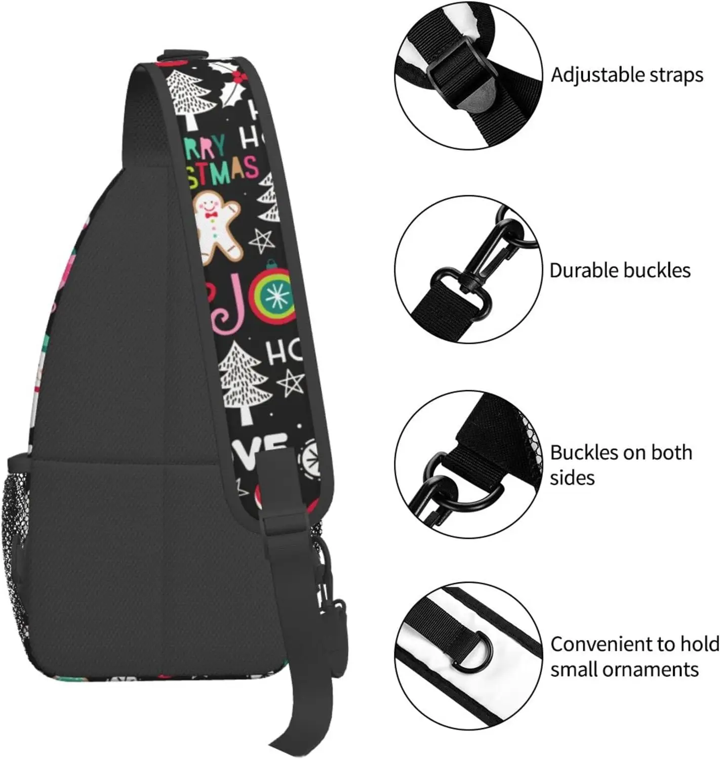 Merry Christmas Snowman Chest Bags Joy Holiday Crossbody Sling Bag Travel Hiking Backpack Casual Shoulder for Women Men