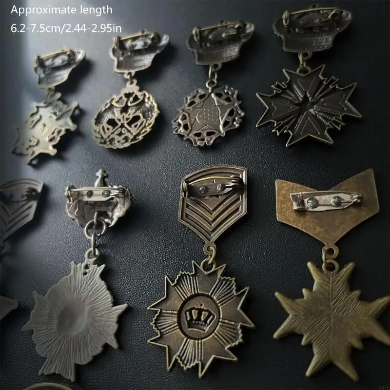 

N0PE Antique Styles Martial Collector Metal Badge with Carved Detailing for Display