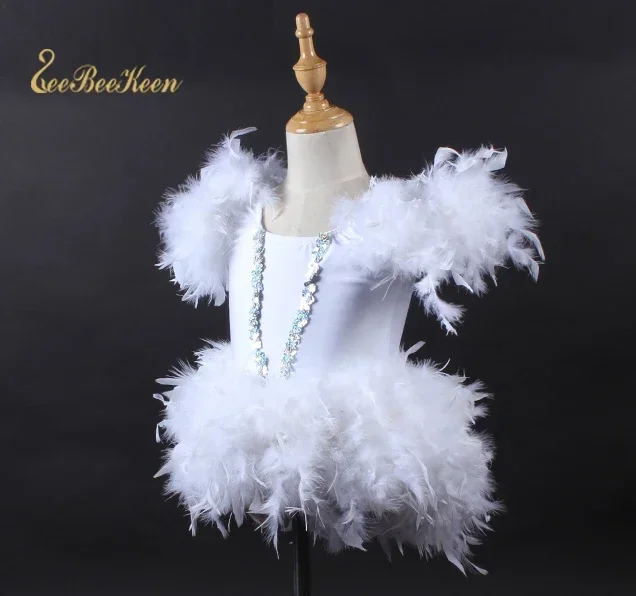 Adult Fashion Ballet Dress For Girls Party Dress Ballet Children's Ballerina Feather Dancewear Stage Performance Costume For Kid