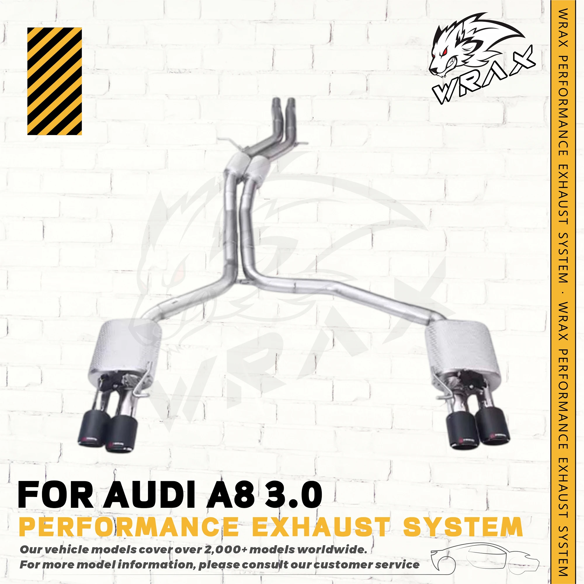 

WRAX SS304 (for Audi A8 with Valve Control Exhaust System) Auto Parts Inline Replacement Catback Exhaust