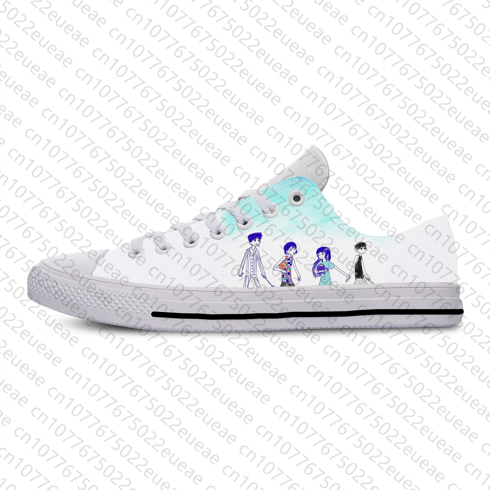 Zapatos de tela informales para hombre y mujer, zapatillas ligeras y transpirables con estampado 3D de cómic, Manga Omori, Anime